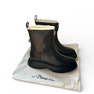 3.1 Phillip Lim Mercer Genuine Shearling Lined Zip Combat Boot 38